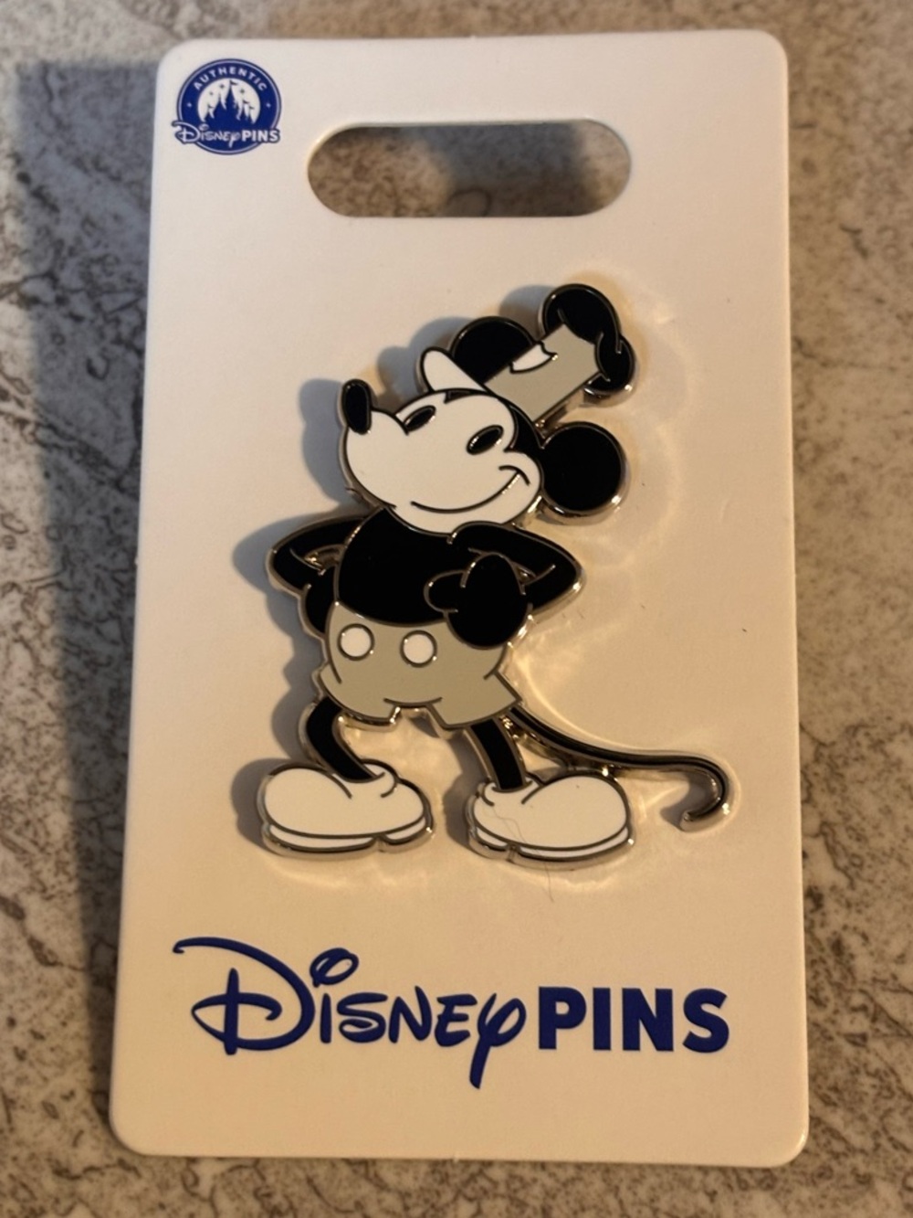 Disney Parks Steamboat Mickey Mouse Gray Pin New with Card